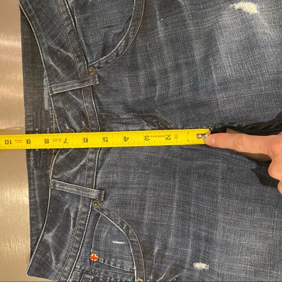 HUDSON JEANS Distressed Signature Flap Pocket Bootcut Jeans Denim Size 26 - Picture 14 of 16